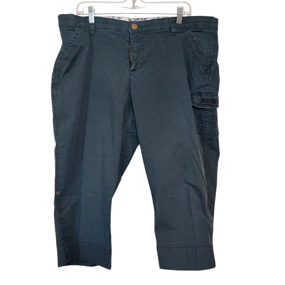 Lee Blue Convertible Cargo Capris Shorts 18W EUC